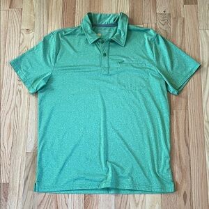 Eddie Bauer Polo Shirt Mens Medium Green Casual Golf Outdoors Hiking